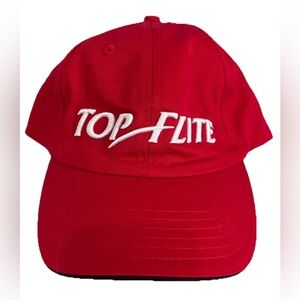 Top Flite Golf Hat Cap Adjustable Strap-back Red Golfing‎ Adult New
